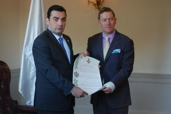 Royal visit to Dublin HRH the Prince David presents honours to irish supporters