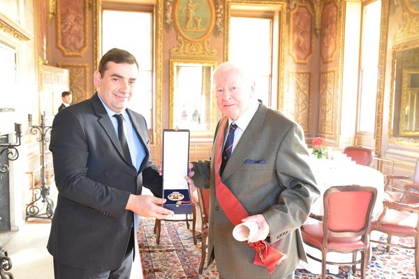 The Prince David visits Hampton Court Palace in London