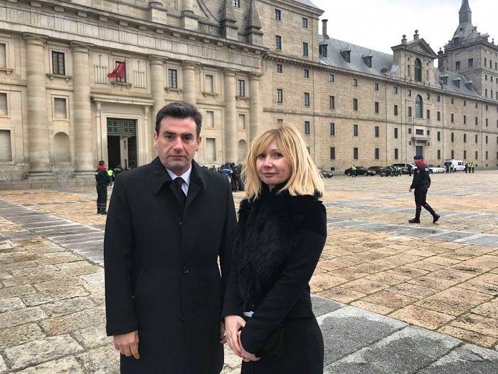 The Crown Prince of Georgia joins their majesties the King and Queen of Spain on the 25th anniversary commemoration of the death of HRH the Infante Juan of Spain Count of Barcelona