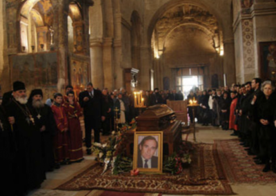 Funeral Service of the late Head of Georgian Royal House , H.R.H. Prince Giorgi Bagration Mukhran Batoni at Svetiskhoveli Cathedral, Georgia