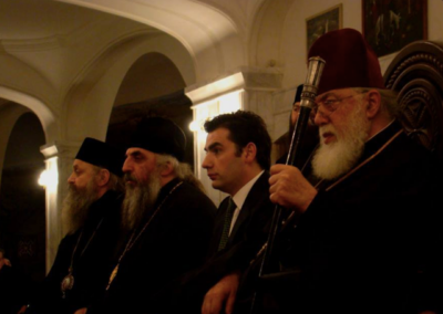 H.R.H.The Crown Prince Davit of Georgia With patriarch Illia II of all Georgia during a Georgian Nobility meeting at the Sameba Cathedral, Tbilisi Georgia