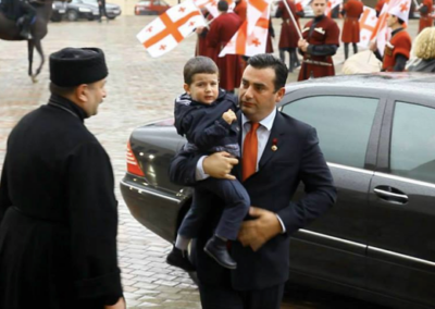 H.R.H.The Crown Prince Davit of Georgia arriving Order Eagle of Georgia Investiture in Tbilisi Georgia