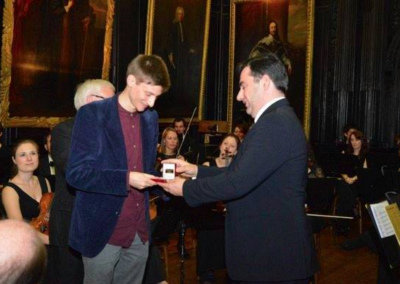 H.R.H.The Crown Prince Davit of Georgia awarding musician in London, United Kingdom