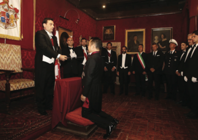 Investiture in the Fumone Castle near Rome , Italy